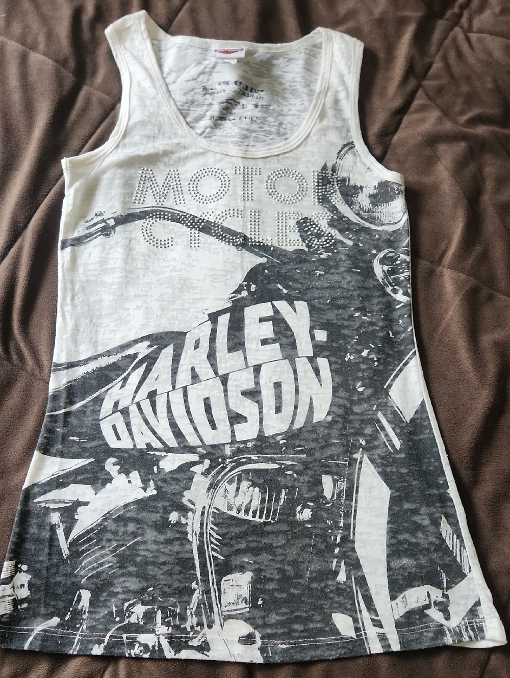 Harley-Davidson Black & White Motorcycle Graphic Tank